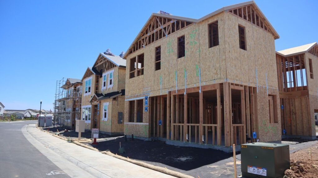 New home under construction at the framing stage, the ideal time for a smart home consultation