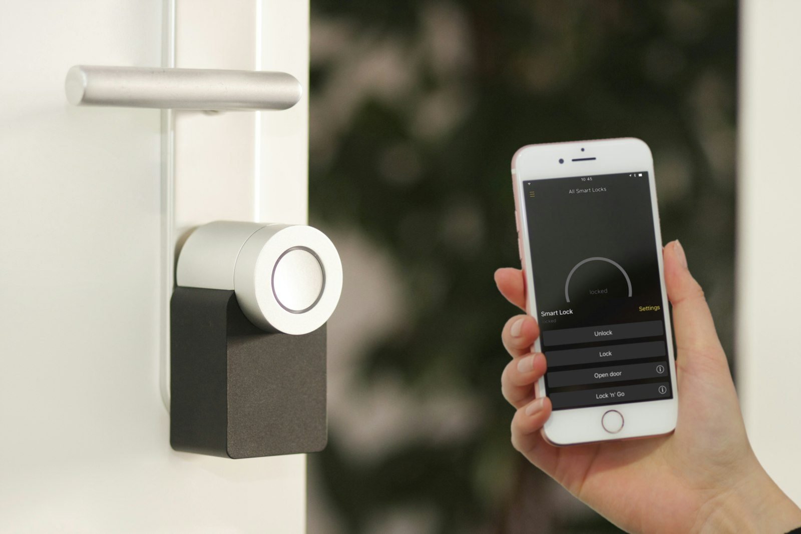 Homeowner viewing local security camera footage remotely from a smartphone app